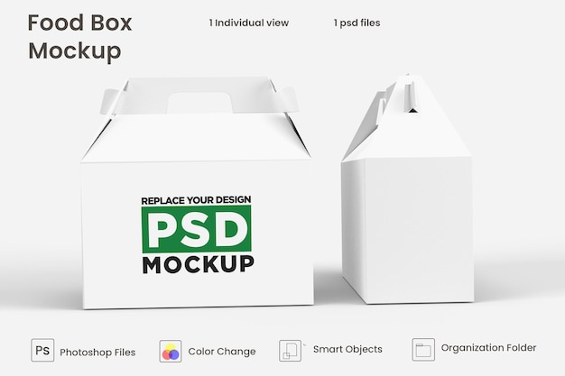  Delivery food brown box mockup design