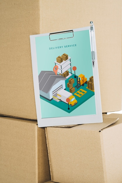 Download Delivery mockup with clipboard | Free PSD File