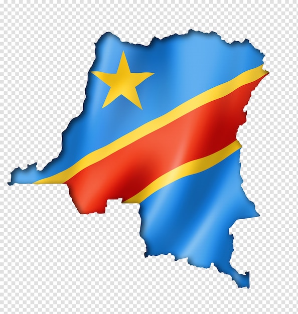 Premium PSD | Democratic republic of the congo flag map