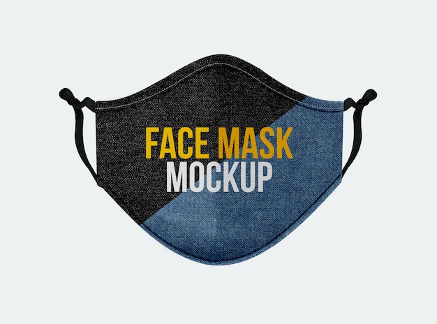 Download Premium PSD | Denim-face-mask-mockup-in-front-view