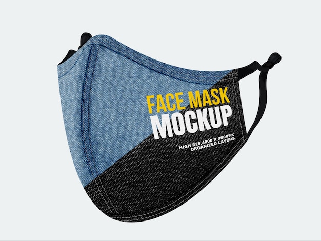 Download Denim-face-mask-mockup-with-dual-texture | Premium PSD File