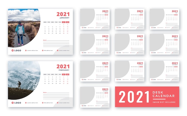 Premium PSD | Desk calendar 2021 print ready template