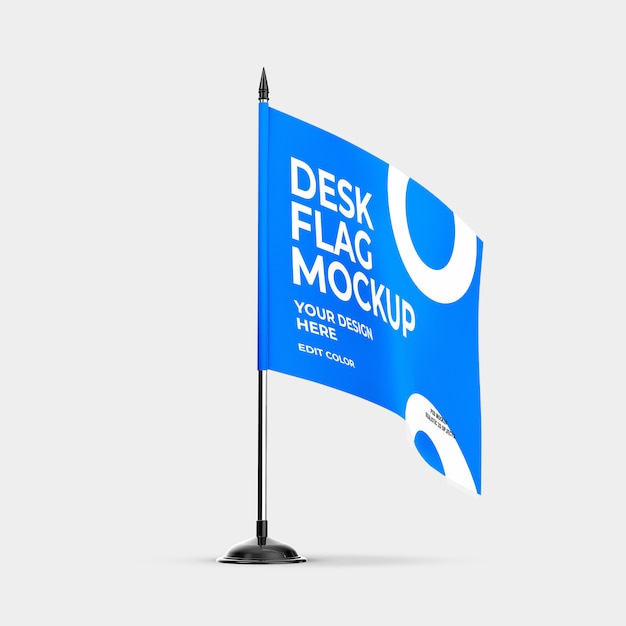 Download Desk flag mockup over white color | Premium PSD File