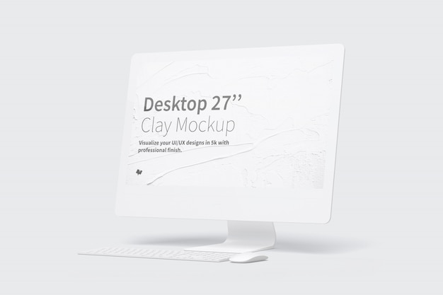 Download Desktop computer mockup with keyboard and mouse | Premium ... PSD Mockup Templates