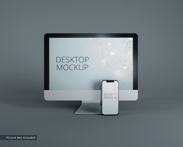 Premium PSD | Desktop mobile device mockup