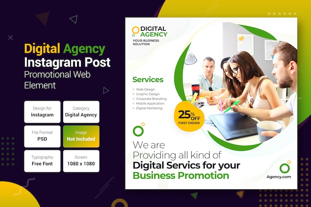 Premium Psd Digital Agency Instagram Post Banner Template