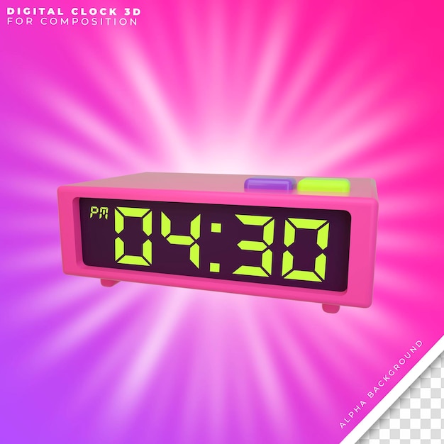 3d digital clock