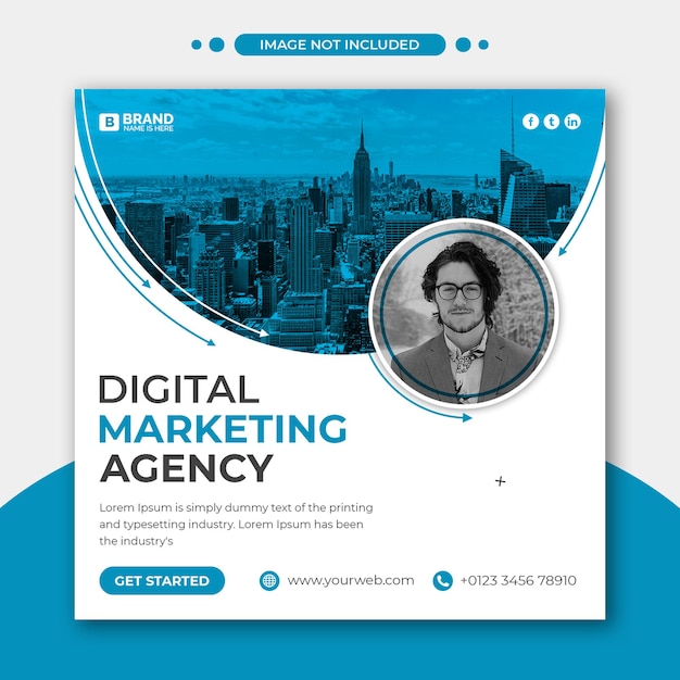  Digital marketing agency social media web banner or square flyer template