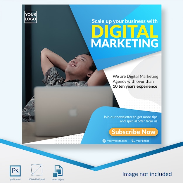 Digital marketing subscription offer social media post template