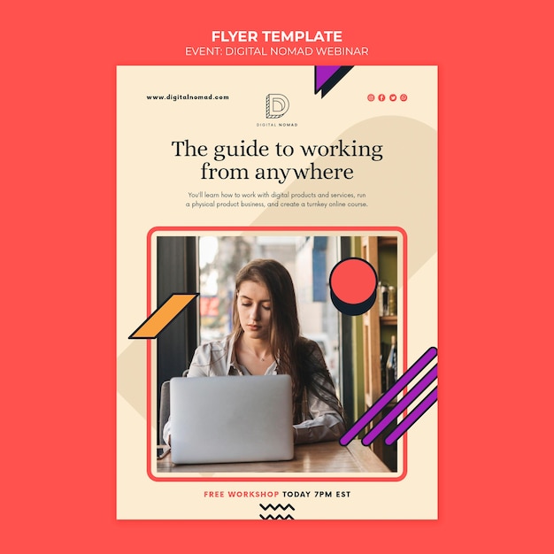 Free PSD Digital nomad print template