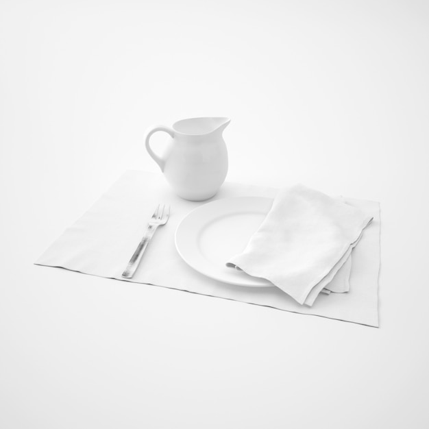 Download Dishware, fork and napkin | Free PSD File