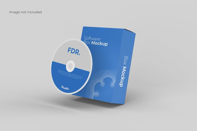 Premium PSD | Disk and software box mockup