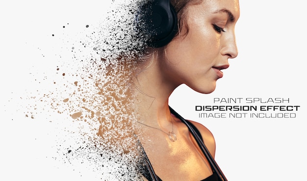 Download Premium PSD | Dispersion effect with paint splash mockup