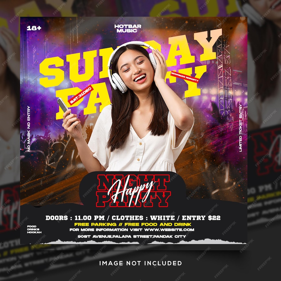 Premium PSD Dj party night music banner design template Premium PSD Dj party night music banner design template