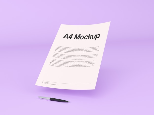 Download Free Psd Document On Purple Background Mock Up