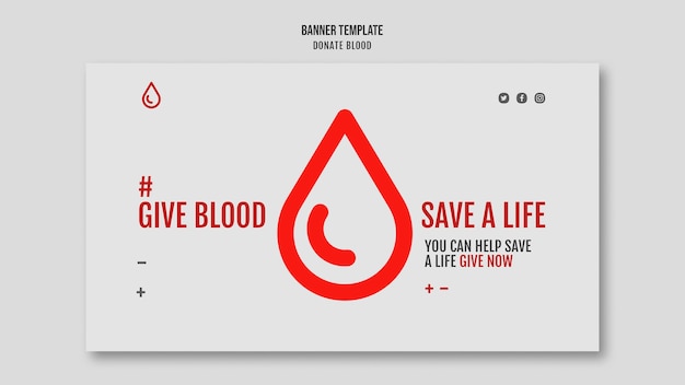 Premium PSD | Donate blood banner template