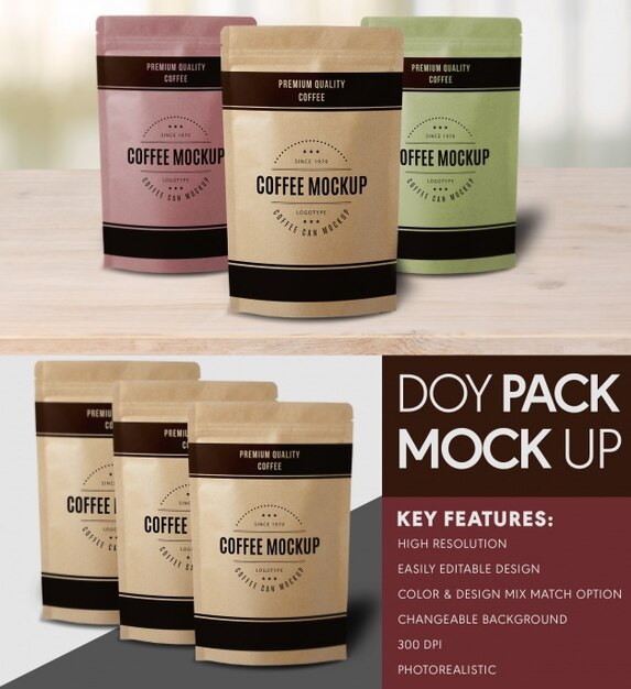 Download Doy pack mock up PSD file | Free Download