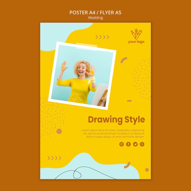 Free PSD | Drawing class poster style