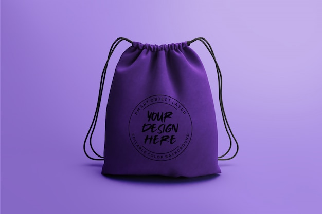 Download Premium PSD | Drawstring bag mockup template