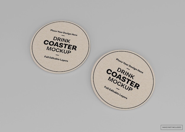 Premium PSD | Drink coaster mockup isolated rendering