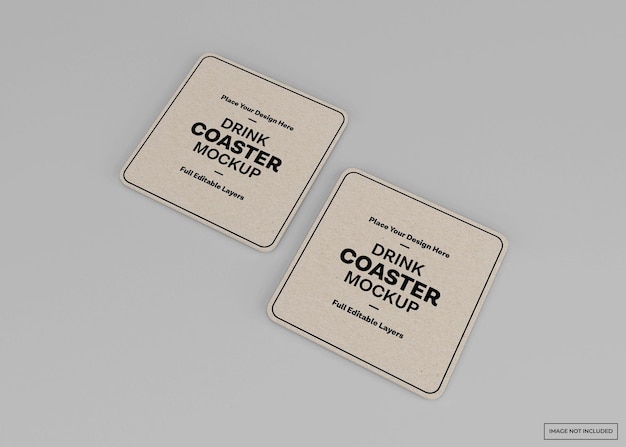 Premium PSD | Drink coaster mockup isolated rendering