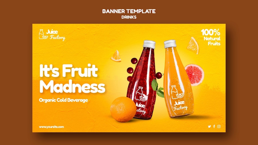 Free PSD | Drinks offer banner template