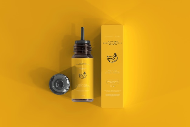 Free PSD | Dropper bottle and box mockup