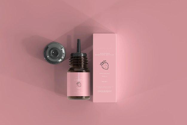 Download Free PSD | Dropper bottle and box mockup