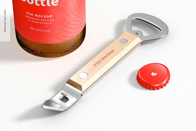 Premium Psd Dual Sided Bottle Opener Mockup Perspective