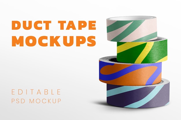Download Free Psd Duct Tape Pile Mockup Design