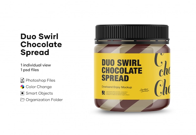 Download Premium PSD | Dwo swirl chocolate spread