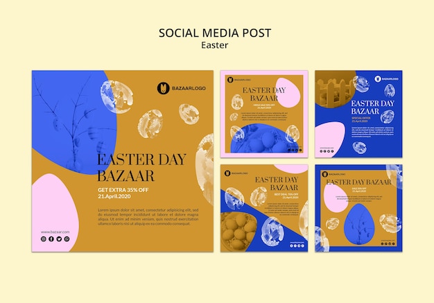 Download Easter concept social media post mock-up PSD file | Free Download