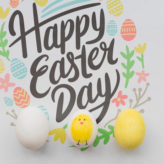 Download Easter mockup with chicken egg | Free PSD File