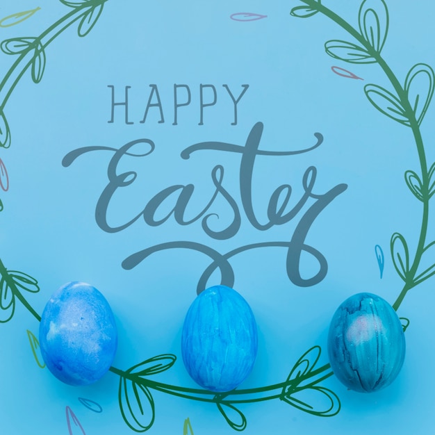 Download Easter mockup with egg line PSD file | Free Download