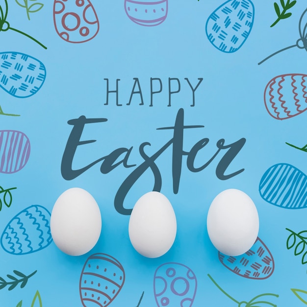 Download Easter mockup with egg line | Free PSD File