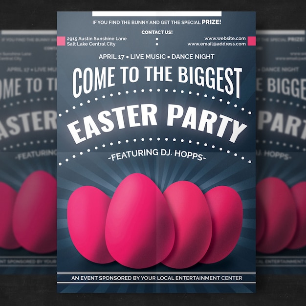 Download Premium PSD | Easter poster mockup with realistic eggs