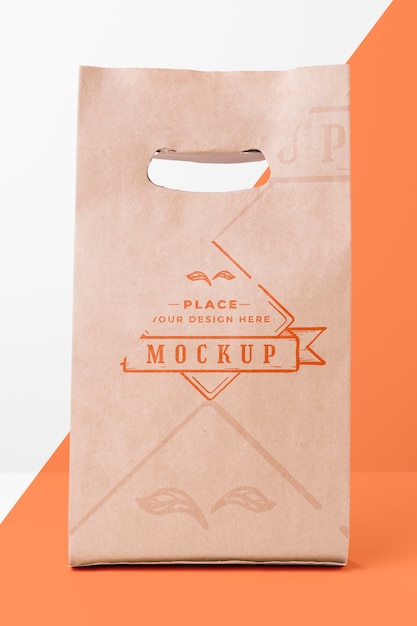Download Free PSD | Eco friendly paper bag mock-up on bicolor ...