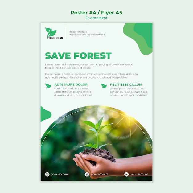 Download Free Psd Ecological Poster Template Concept PSD Mockup Templates