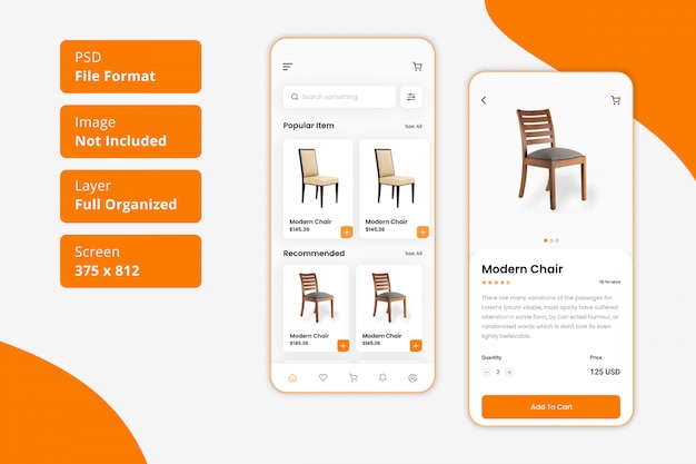Premium PSD | Ecommerce mobile app ui design