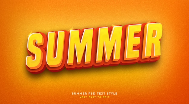 Editable 3d text style effect psd with summer shiny | Premium PSD File