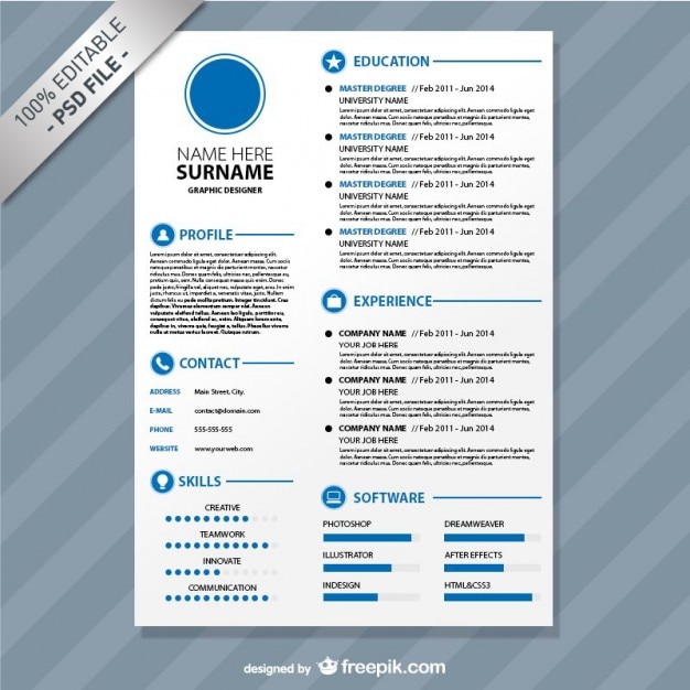 Download Free Psd Editable Cv Format Download PSD Mockup Templates