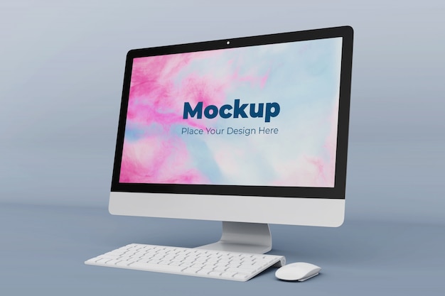 Premium PSD | Editable desktop screen mockup design template