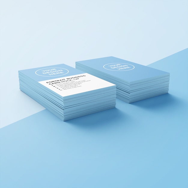 Download Editable double stack 90x50 mm realistic premium portrait business card mock ups design template ...