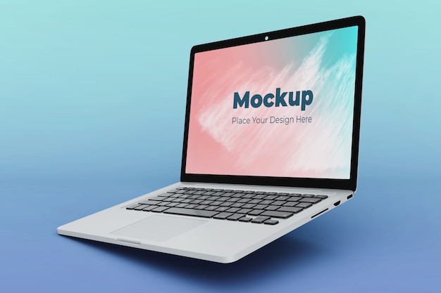 Download Editable floating laptop mockup design template | Premium ...