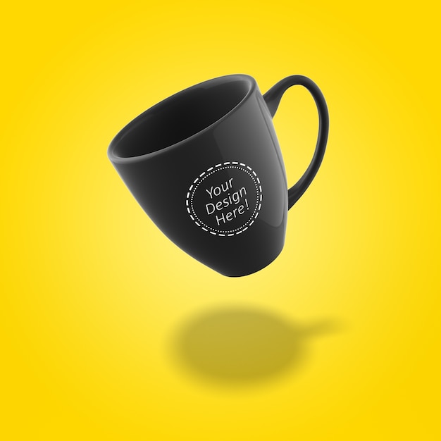 Download Editable mockup design template single bistro cafe mug flying | Premium PSD File