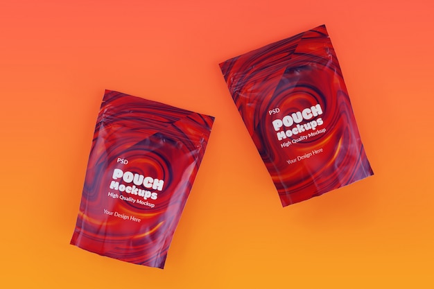 Download Premium PSD | Editable pouch packaging mockup