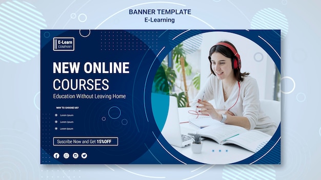 Free Psd Ee Learning Concept Banner Template