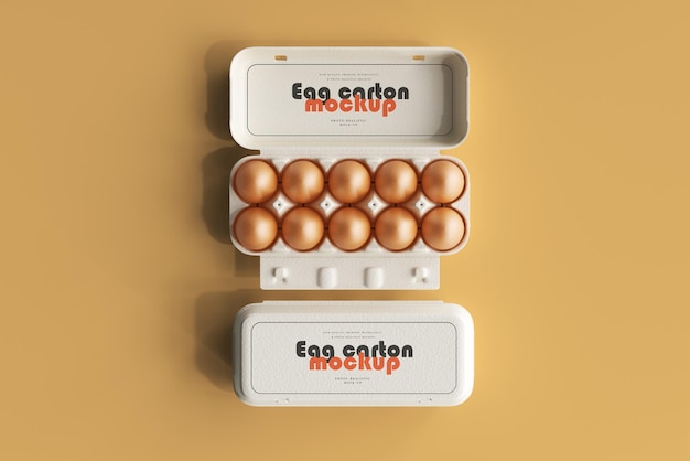 Download Free Psd Egg Carton Mockup With Brown Eggs