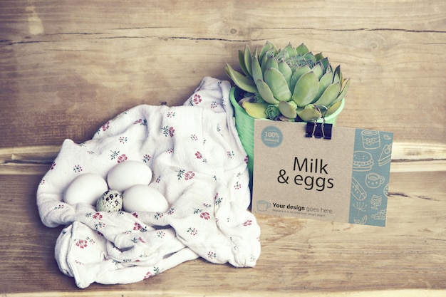 Download Premium PSD | Egg farm branding mockup