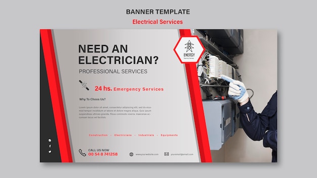 Free PSD | Electrical services banner design